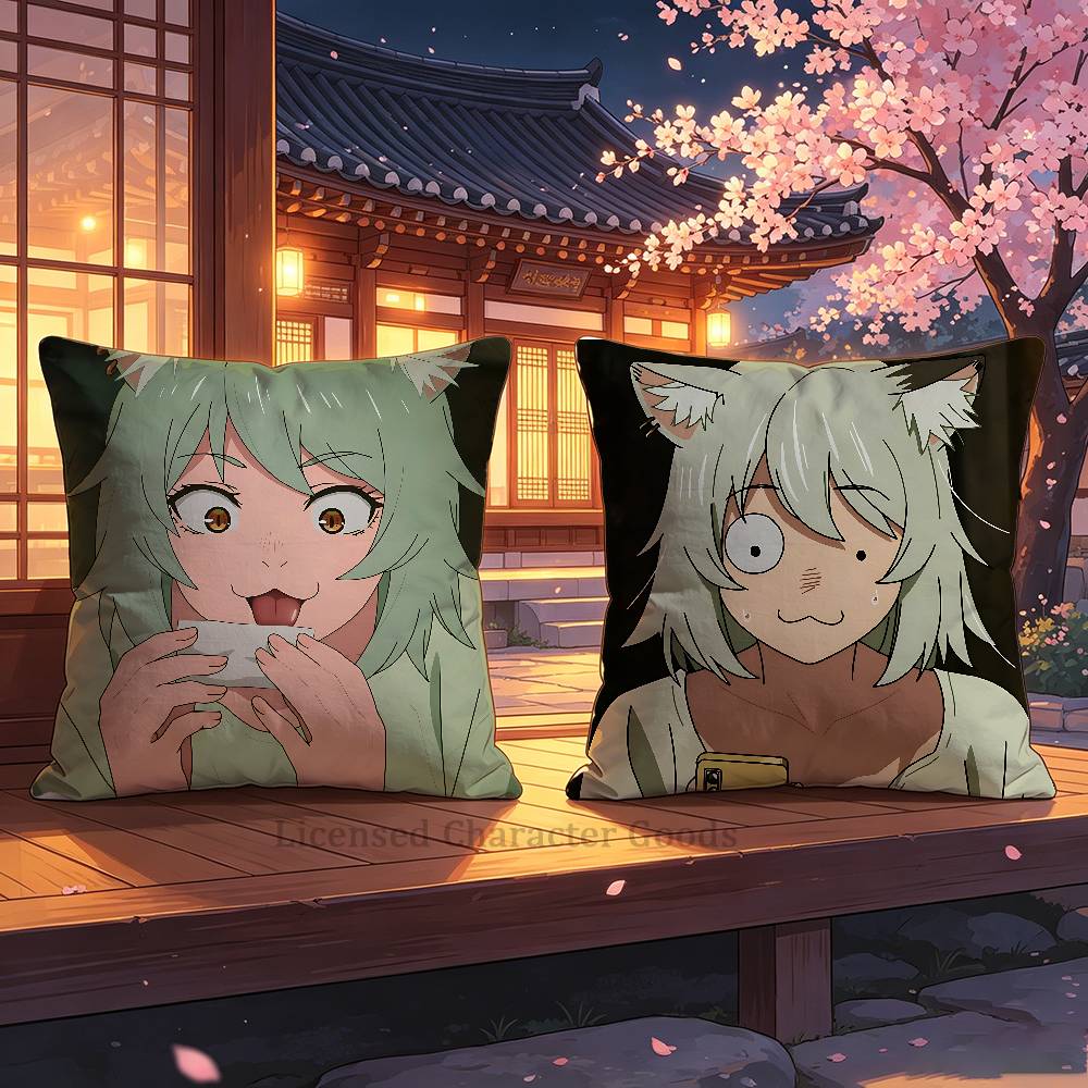 Home Textiles Inc - C-Chainsmoker Y-Yani Y-Yaniko C-Cat スクエアクッションカバー 奇妙な美的ライブラリーブックページプリント枕カバー