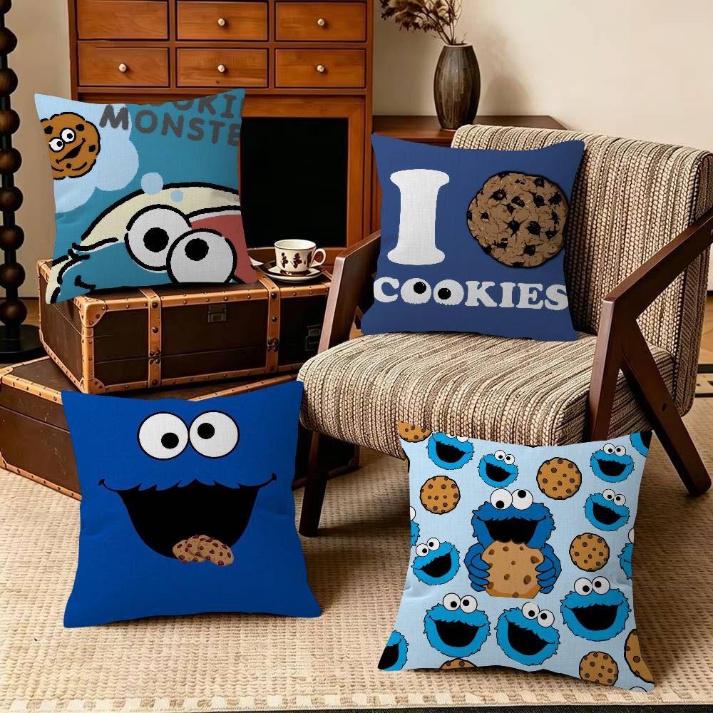 Home Textiles Inc - C-Cookies モンスター漫画枕ギフトホームオフィス装飾寝室ソファ車クッションカバーケース 45x45