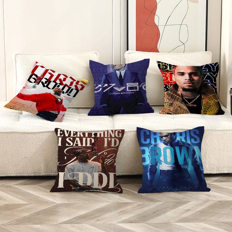 Home Textiles Classic Fashion - クリス・ブラウン ディファレントスタイル クラシック映画枕 アニメ枕 ソファベッドヘッド枕カバー クッションカバー