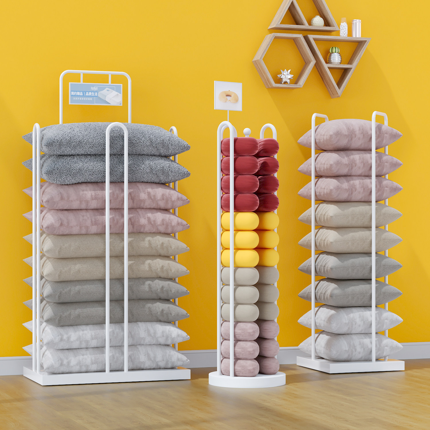 Home Textiles Factory - ホームテキスタイル陳列棚 枕芯収納棚 枕 ホームテキスタイル店舗棚 販促用ラック 工場直販