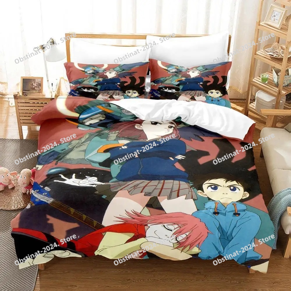 Home Textiles Classic Fashion - ファッション3DプリントアニメFLCL寝具セット シングル/ツイン/フル/クイーン/キングサイズベッドセット 大人/子供用寝室布団カバーセット ホームテキスタイル