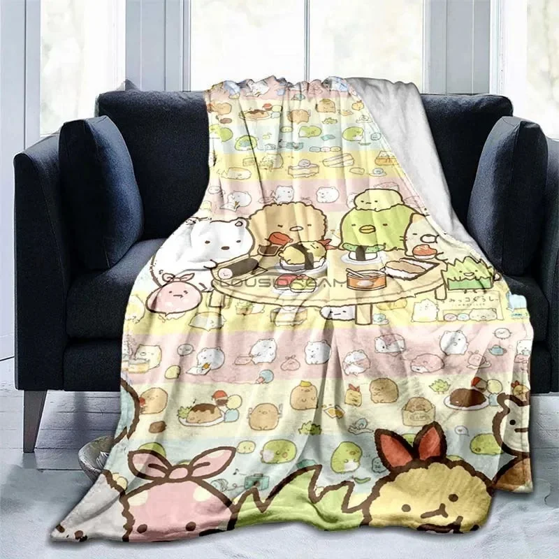 Home Textiles Classic Fashion - ファッション 3d プリント漫画すみっコぐらしかわいいアニメモダンブランケットフランネルソフトぬいぐるみソファベッドスローブランケットホームテキスタイル