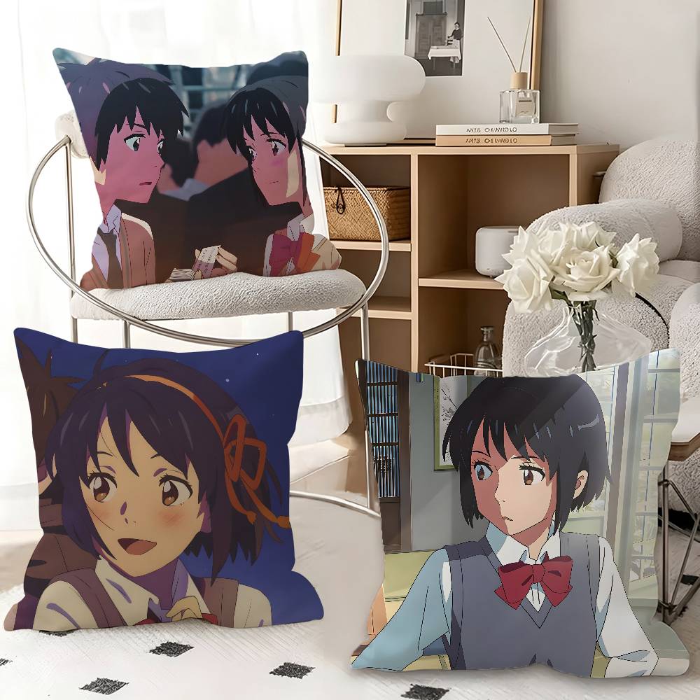 Home Textiles Classic Fashion - 1個入り クラシックアニメ「君の名は。」枕カバー ファッションスクエア枕カバー 寝室 ソファ ルーム