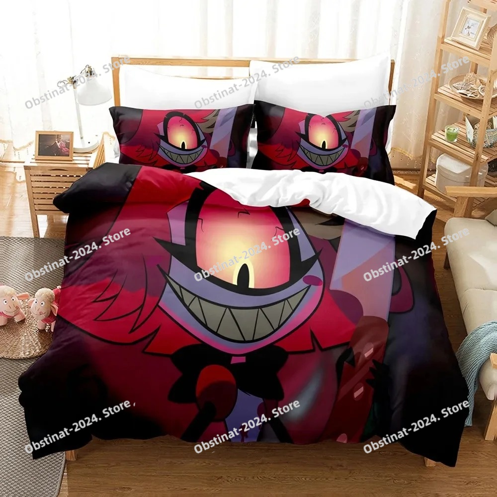 Home Textiles Classic Fashion - ファッション漫画ハズビンホテル寝具セット布団カバーセット枕カバー付きツインフルクイーンキングベッドリネンホームテキスタイル