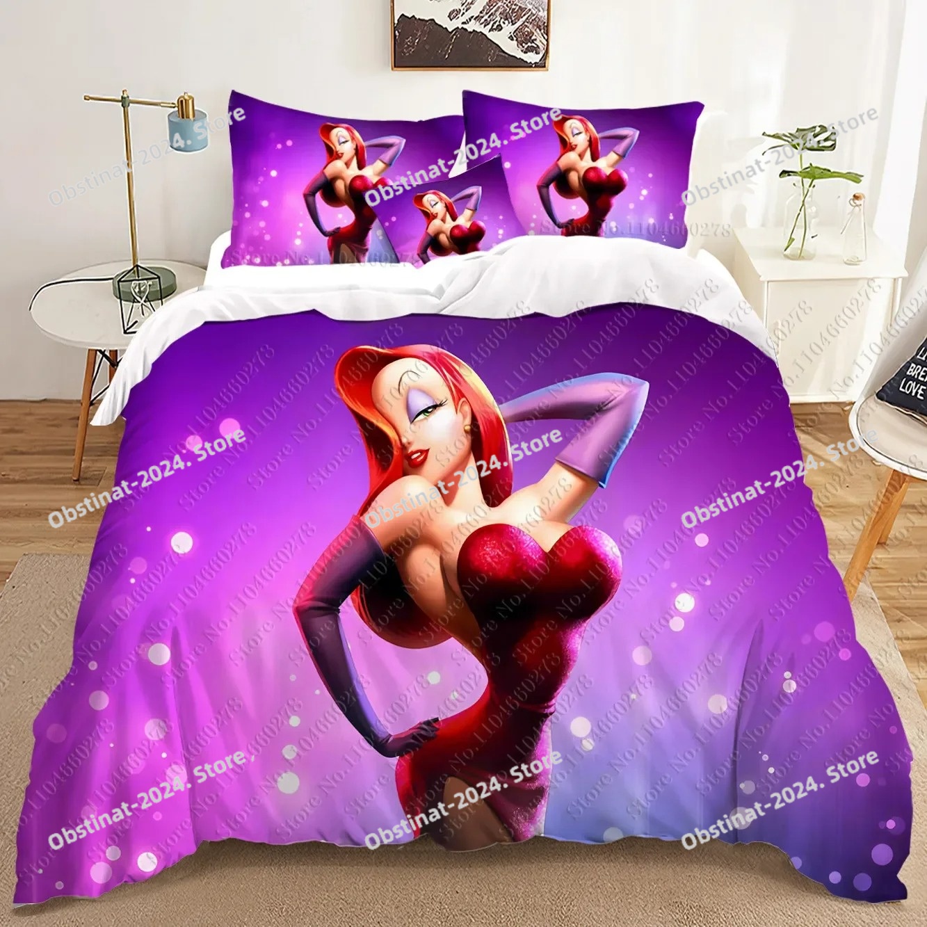 ファッションジェシカラビット 3D 寝具セットプリント布団カ - Home Textiles Classic Fashion のレビューと価格