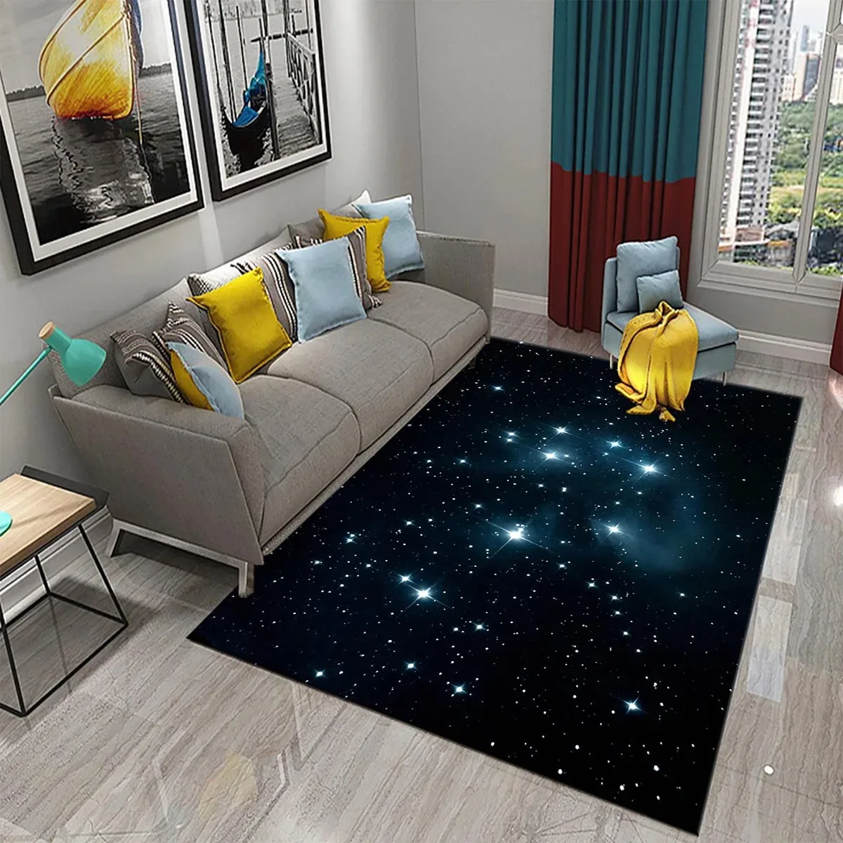 スターカーペットスペースギャラクシーエリアラグ用リビングルー - Galaxy Home Textiles のレビューと価格
