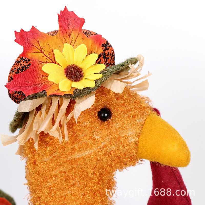 感謝祭の七面鳥人形 秋のパーティー デスクトップ装飾品 長い - Home Textiles Turkey のレビューと価格
