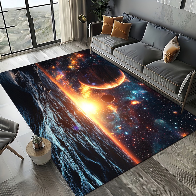 宇宙星雲スターブラックホール銀河カーペット敷物リビングルーム - Galaxy Home Textiles のレビューと価格