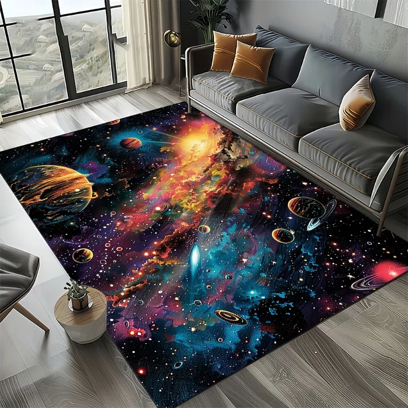 宇宙星雲スターブラックホール銀河カーペット敷物リビングルーム - Galaxy Home Textiles のレビューと価格