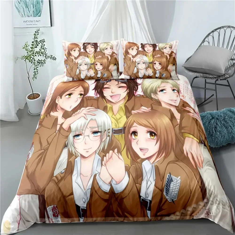 ファッションアニメ進撃の巨人ホームテキスタイル枕カバーベッド - Home Textiles Classic Fashion のレビューと価格