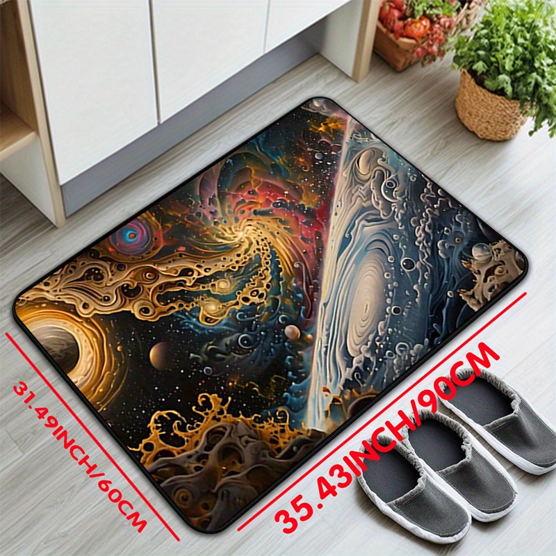 宇宙空間パターン滑り止めマット - 鮮やかな銀河と惑星のデザ - Galaxy Home Textiles のレビューと価格