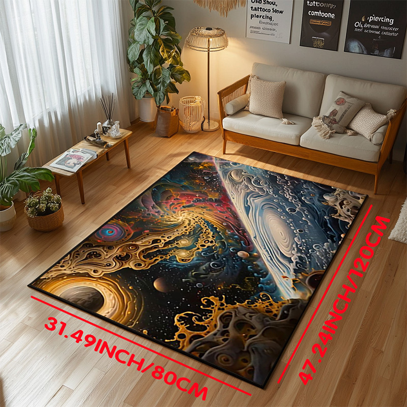 宇宙空間パターン滑り止めマット - 鮮やかな銀河と惑星のデザ - Galaxy Home Textiles のレビューと価格