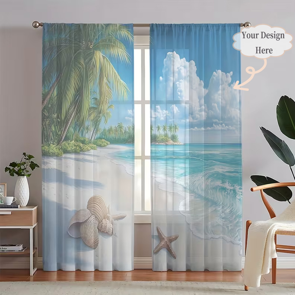 カスタム2Dフラット2枚組シアーカーテン、お好みのデザイン/ - Textiles For Home のレビューと価格