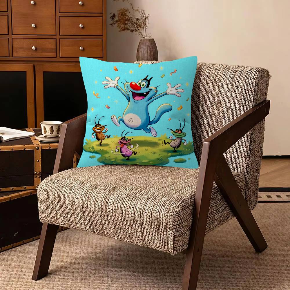 オギーとC-ゴキブリ 装飾枕カバー 正方形枕カバー ホームオ - Home Textiles Inc のレビューと価格