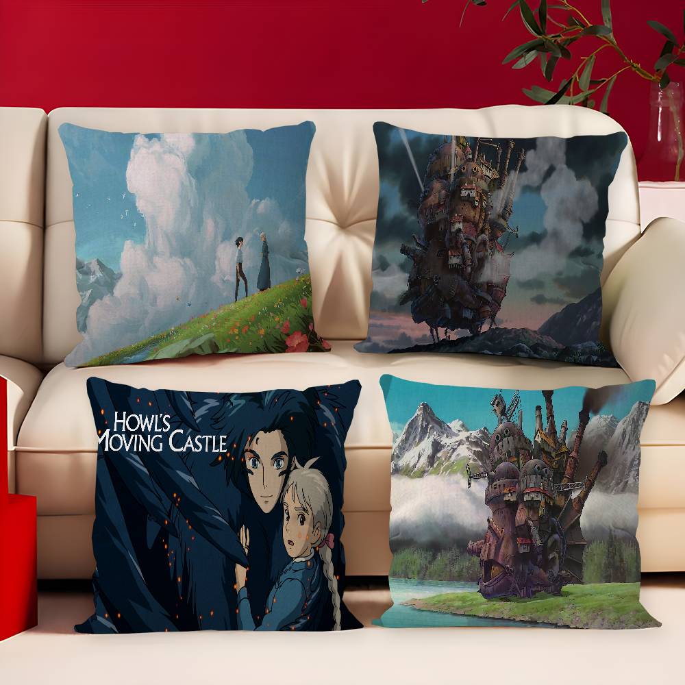 ハウルの動く城 映画 45*45cm クッションカバー 枕カ - Home Textiles Inc のレビューと価格