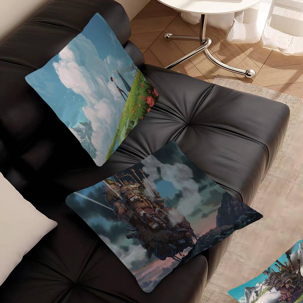ハウルの動く城 映画 45*45cm クッションカバー 枕カ - Home Textiles Inc のレビューと価格