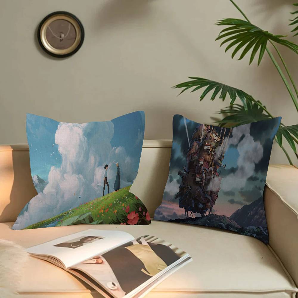ハウルの動く城 映画 45*45cm クッションカバー 枕カ - Home Textiles Inc のレビューと価格