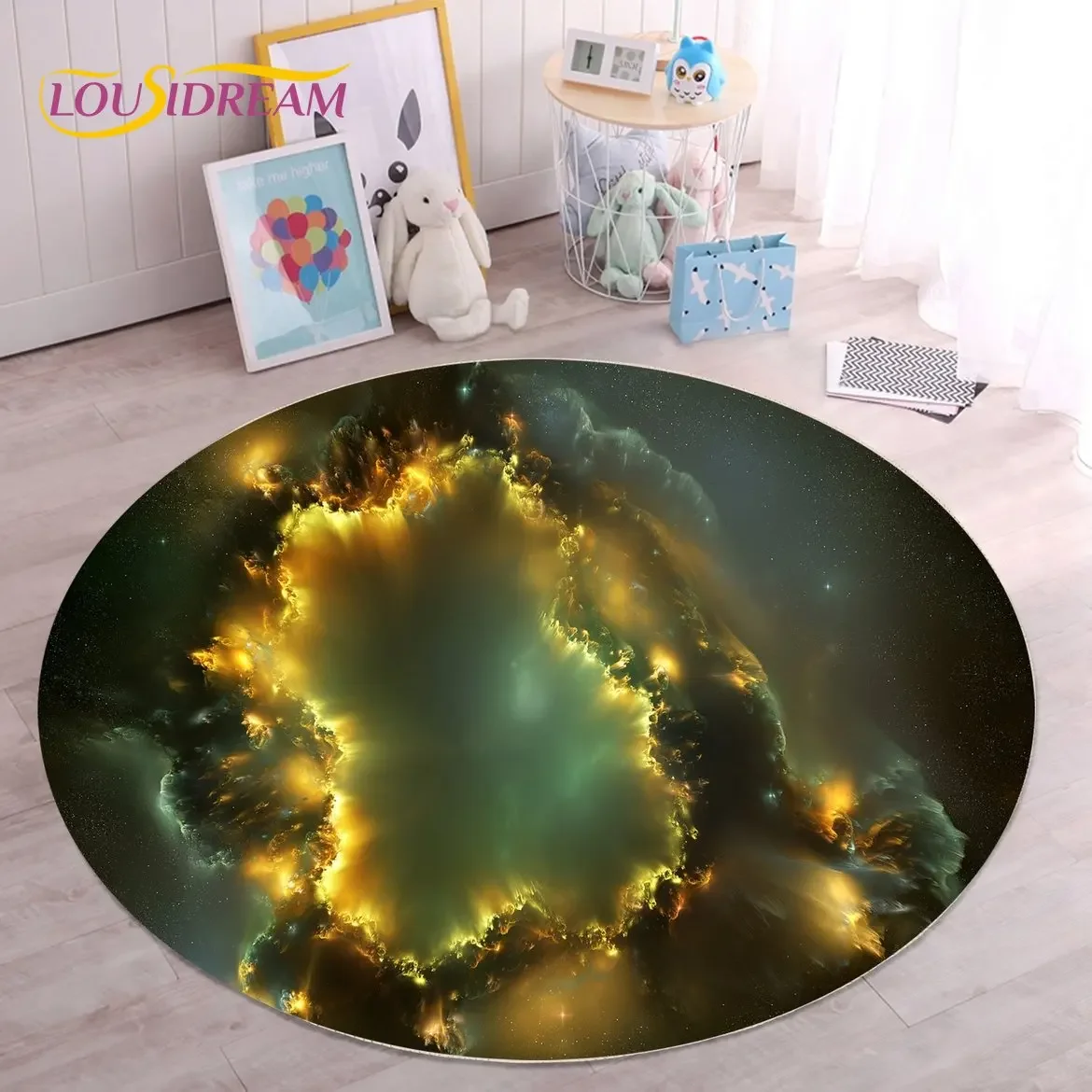 クリスタルベルベットギャラクシーラウンドラグ、HDスペースス - Galaxy Home Textiles のレビューと価格