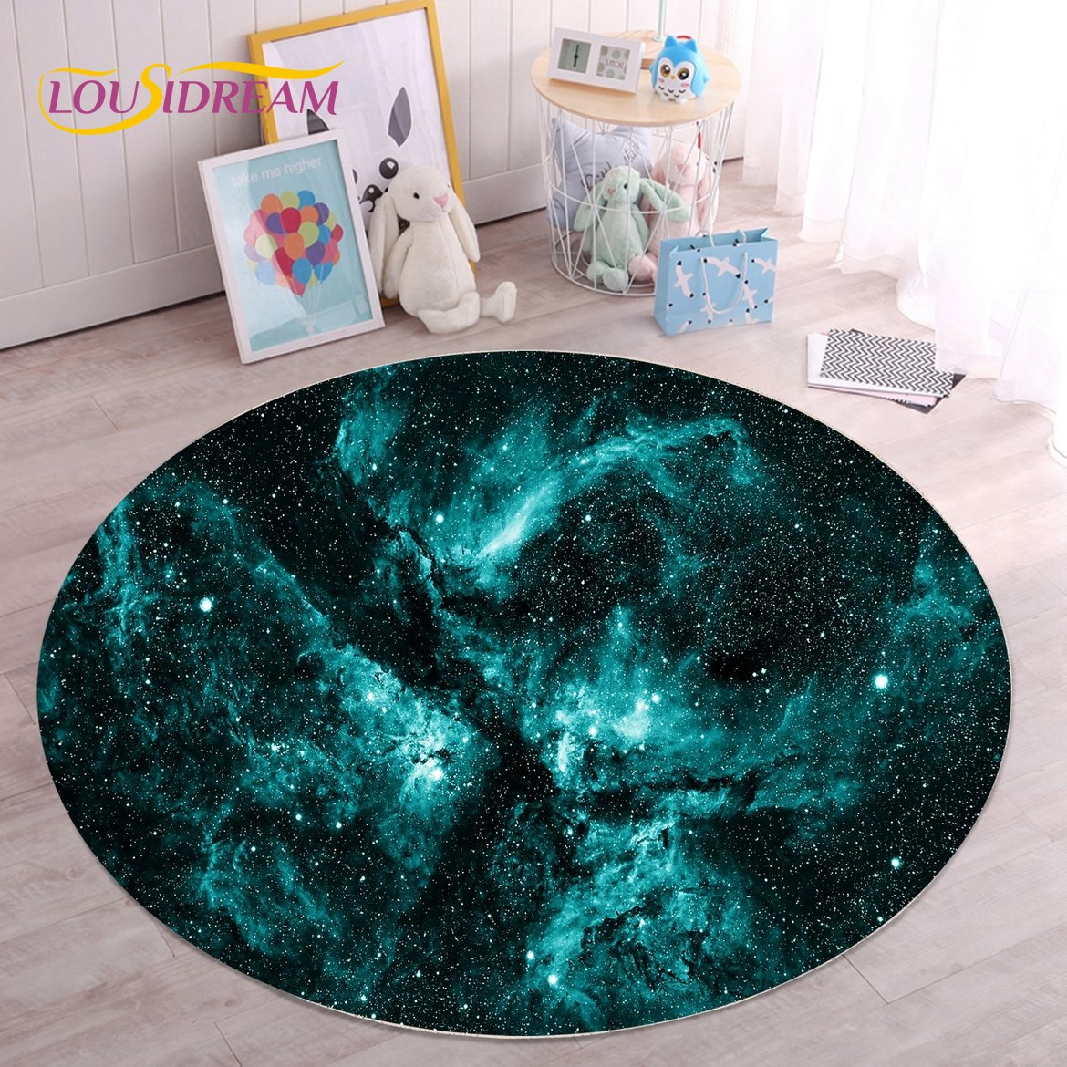 クリスタルベルベットギャラクシーラウンドラグ、HDスペースス - Galaxy Home Textiles のレビューと価格