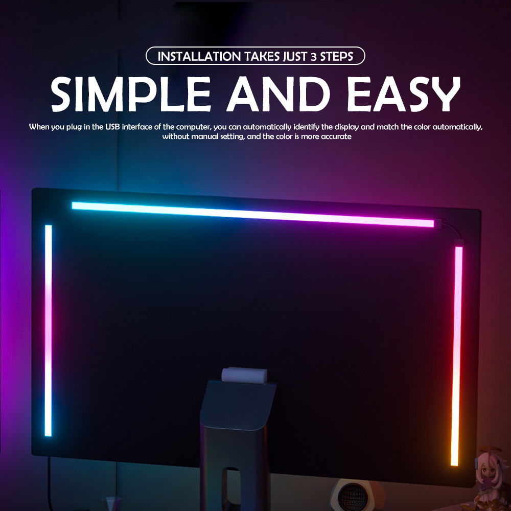 RGB ゲーミングライト ストリップ モニター バックライト - Philips Bulb Hue のレビューと価格