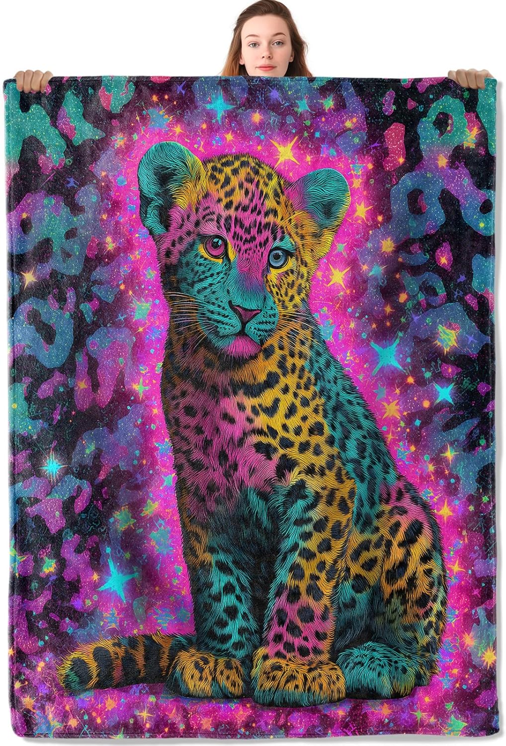 ギャラクシーレオパードブランケット カラフルな動物 宇宙デザ - Galaxy Home Textiles のレビューと価格