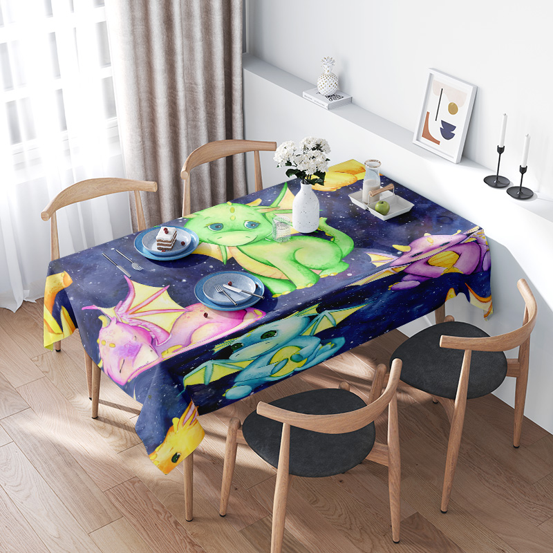 鮮やかなギャラクシーユニコーンテーブルクロス芸術的な宇宙をテ - Galaxy Home Textiles のレビューと価格