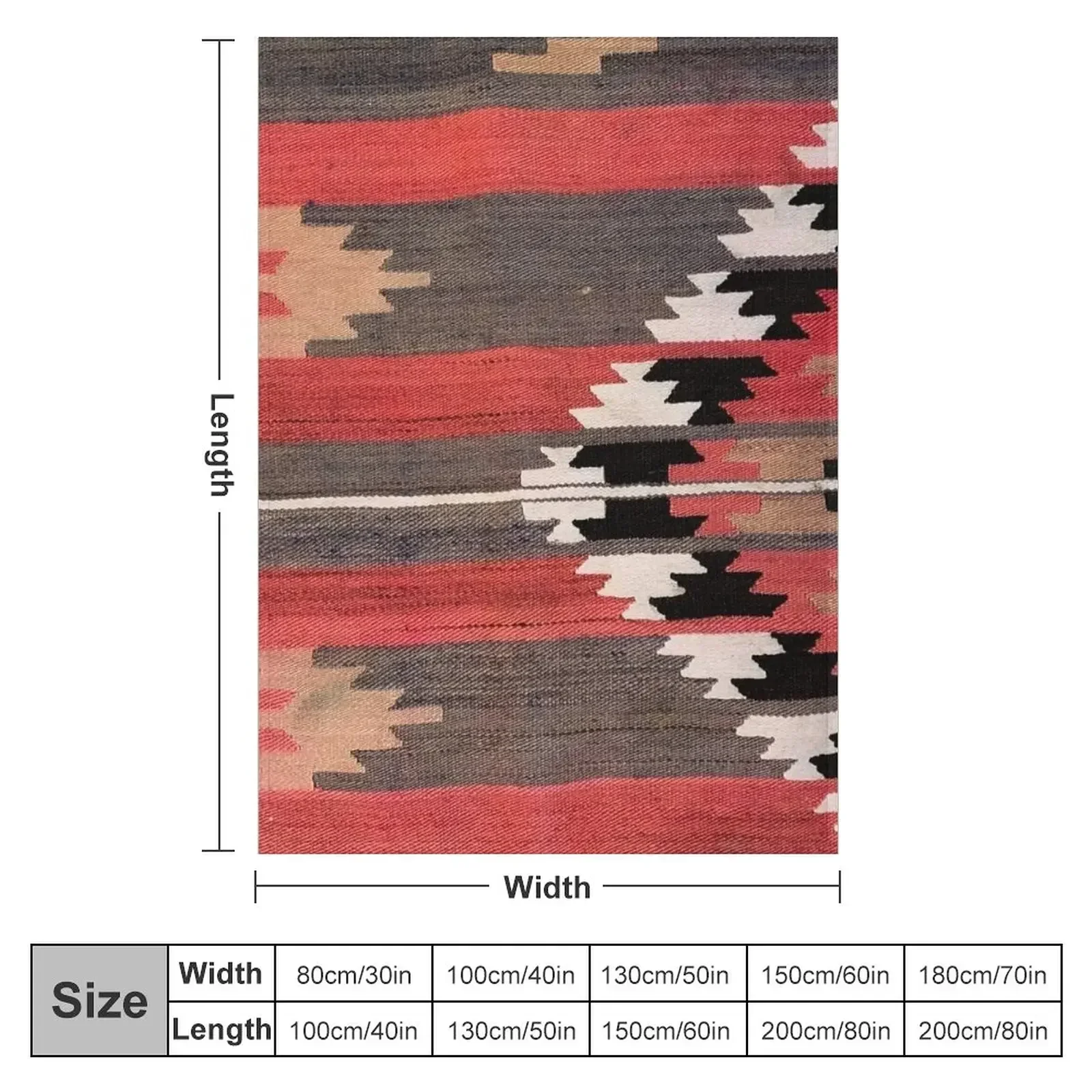 幾何学模様のヴィンテージトルコキリム、ナバホ織り、アステカ織 - Home Textiles Classic Fashion のレビューと価格
