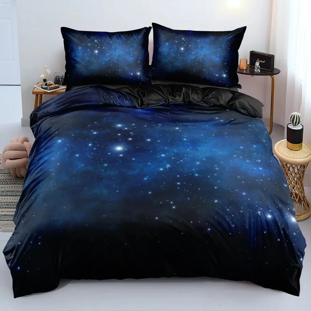 高級銀河ダークブルー快適な布団キルトカバー枕カバー寝具セット - Galaxy Home Textiles のレビューと価格
